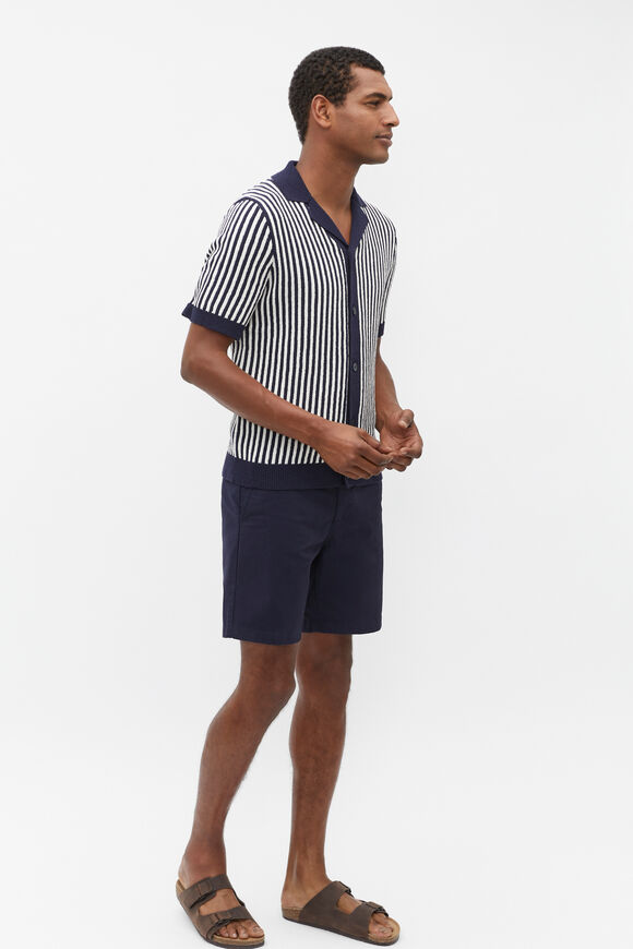 Textured Button Down Knit  Midnight Stripe  hi-res