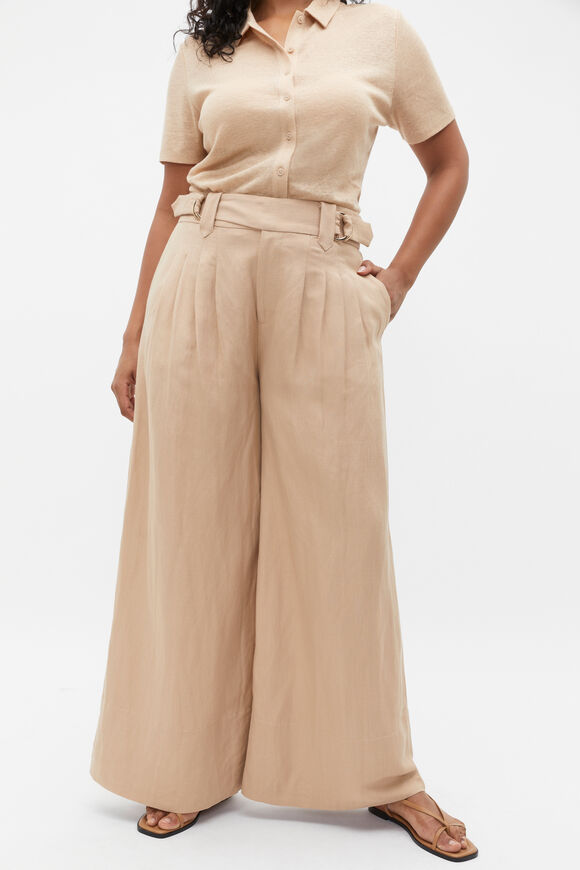 D Ring Pleat Pant  Nougat  hi-res