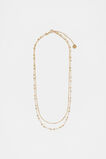 Waterproof Double Chain Necklace  Gold  hi-res