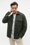 Pique Knit Overshirt  Dark Khaki  hi-res