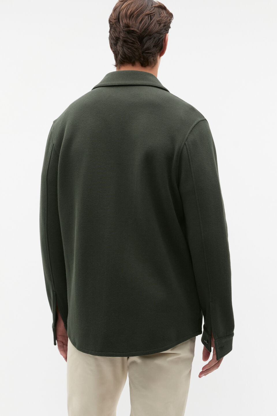 Pique Knit Overshirt  Dark Khaki