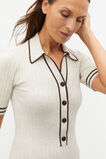Short Sleeve Knit Tipping Dress  Oat Marle  hi-res