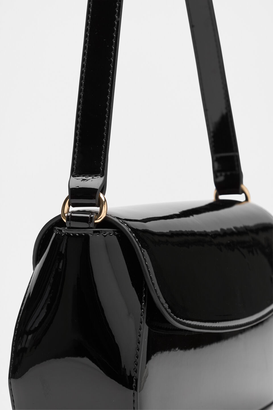Patent Shoulder Bag  Black