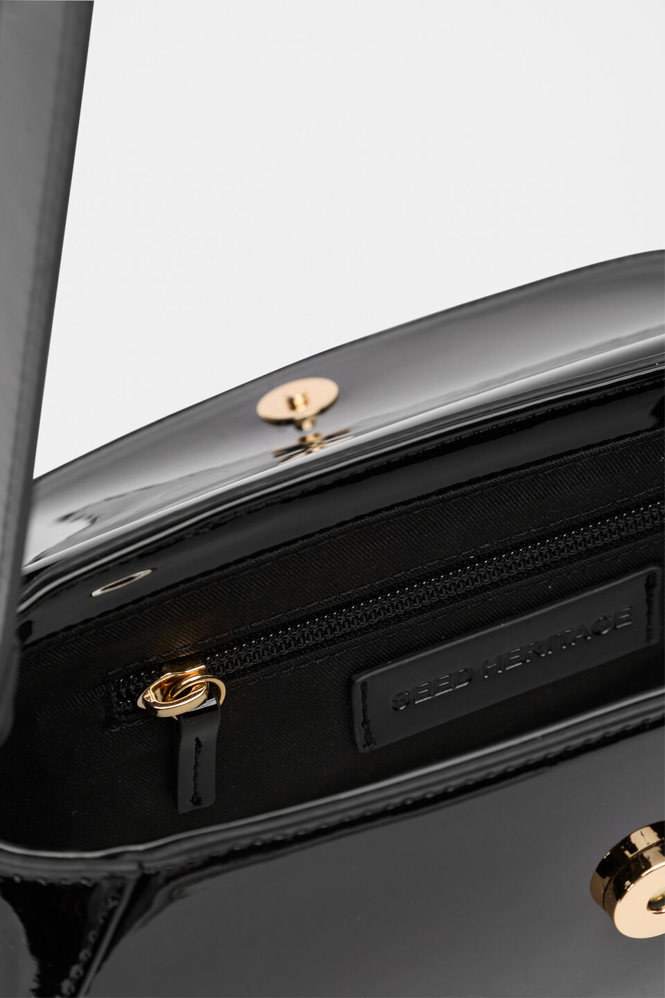 Patent Shoulder Bag  Black