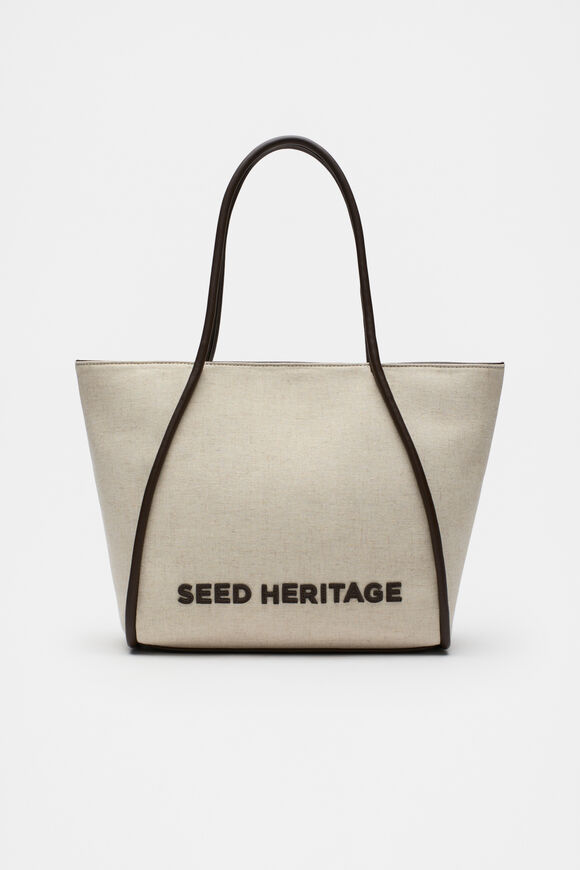 Stitch Logo Fabric Tote  Dark Espresso  hi-res