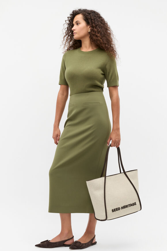 Stitch Logo Fabric Tote  Dark Espresso  hi-res