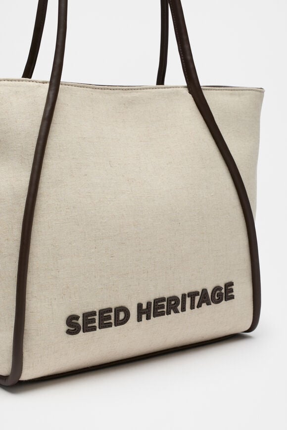 Stitch Logo Fabric Tote  Dark Espresso  hi-res