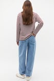 Oversized Stripe Top  Plum Red Stripe  hi-res