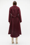 Wool Blend Lapel Coat  Plum Red  hi-res