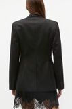 Wool Blend Waisted Blazer  Black  hi-res