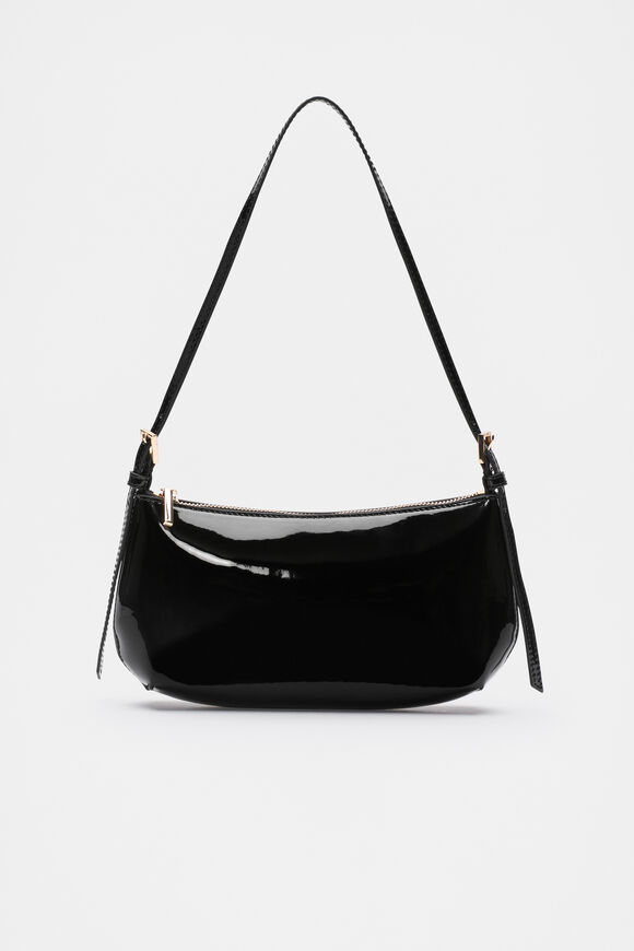 Coated Shoulder Bag  Black  hi-res