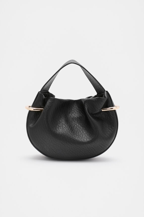 Textured Mini Round Handbag  Black  hi-res