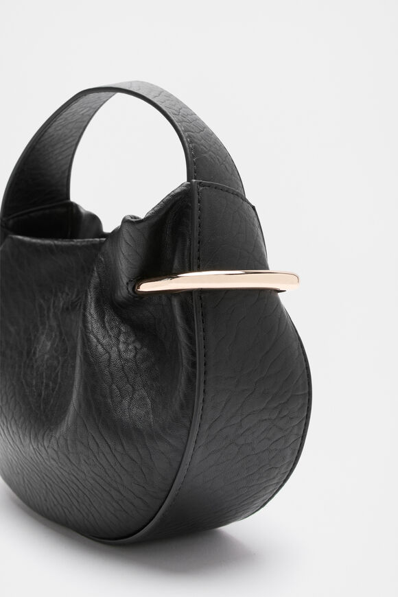 Textured Mini Round Handbag  Black  hi-res
