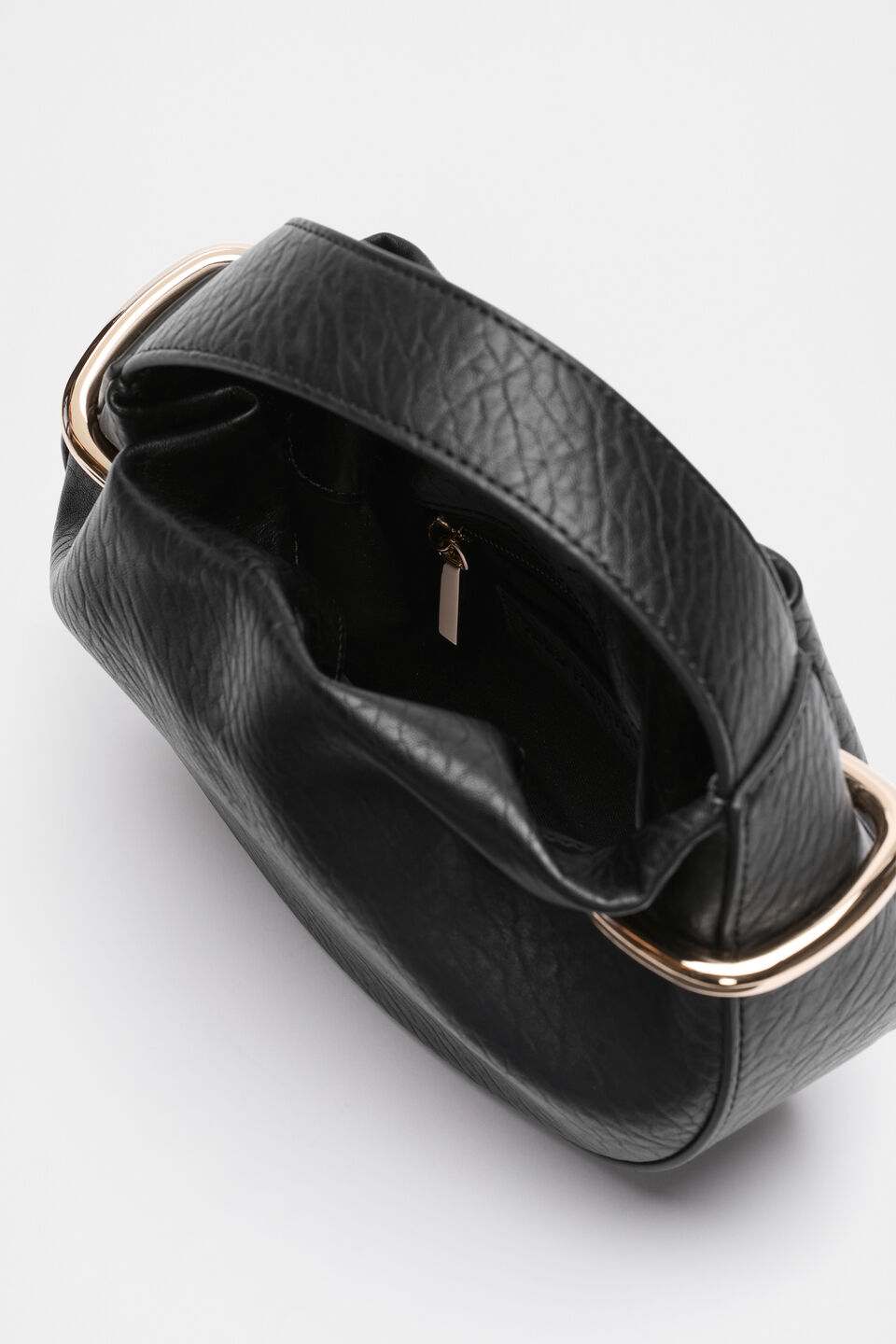 Textured Mini Round Handbag  Black