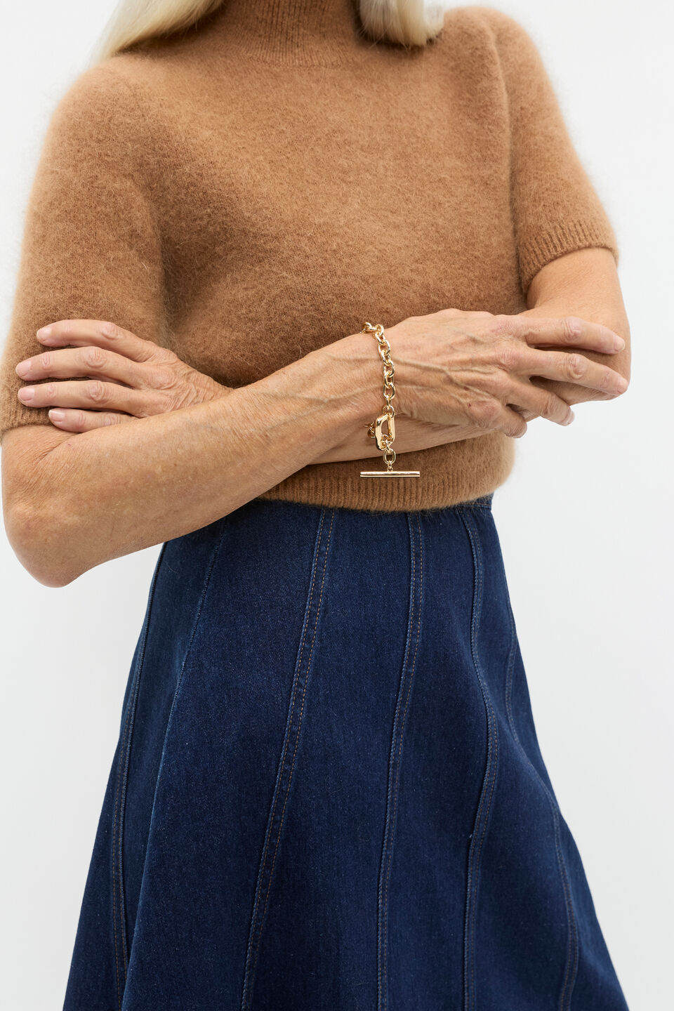 Rounded Link Bracelet  Gold