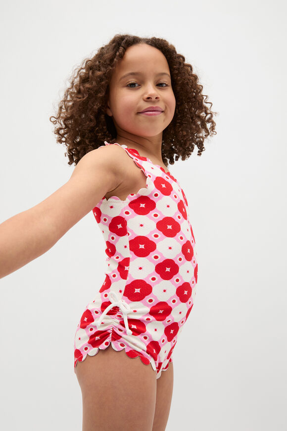 Flower Scallop Bather  Candy Pink  hi-res