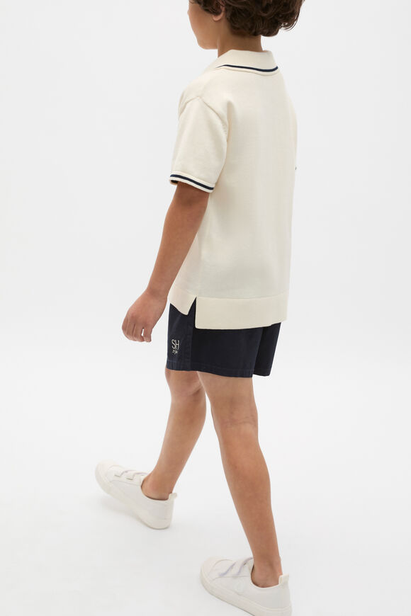 Heritage Knit Polo  Coconut Cream  hi-res