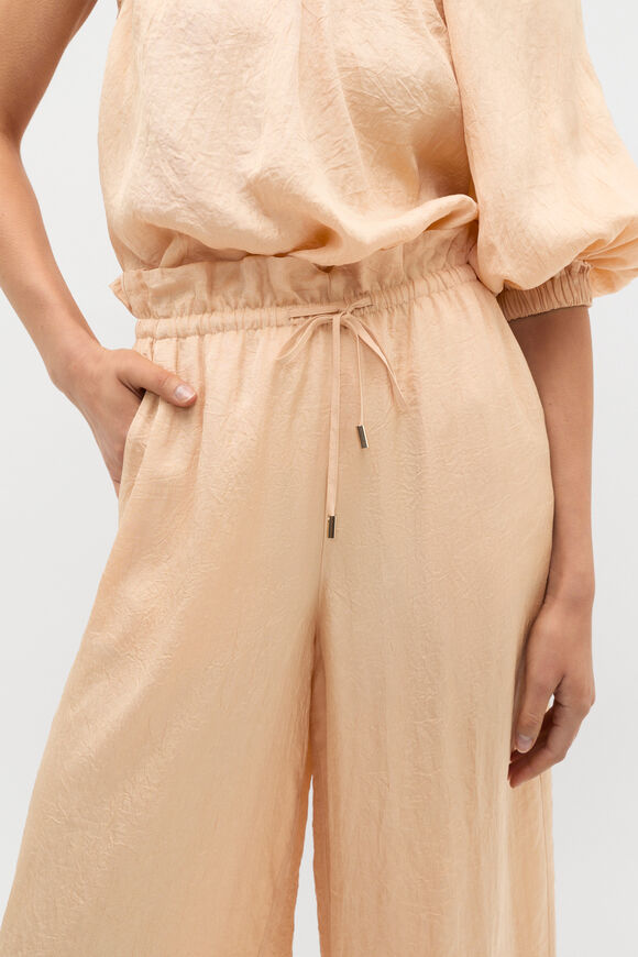 Textured Satin Paperbag Pant  Apricot  hi-res