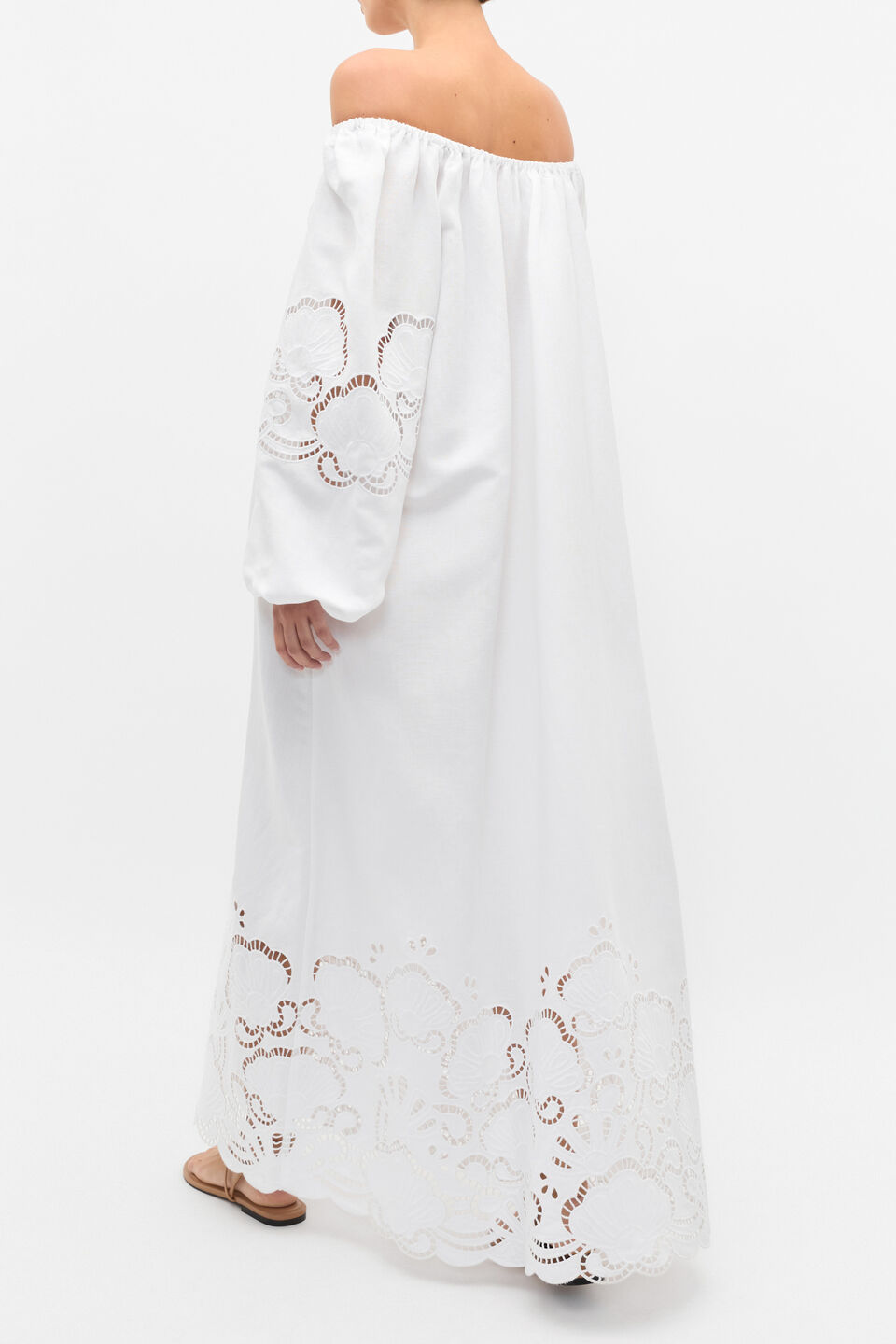 Cutwork Woven Maxi Dress  Whisper White