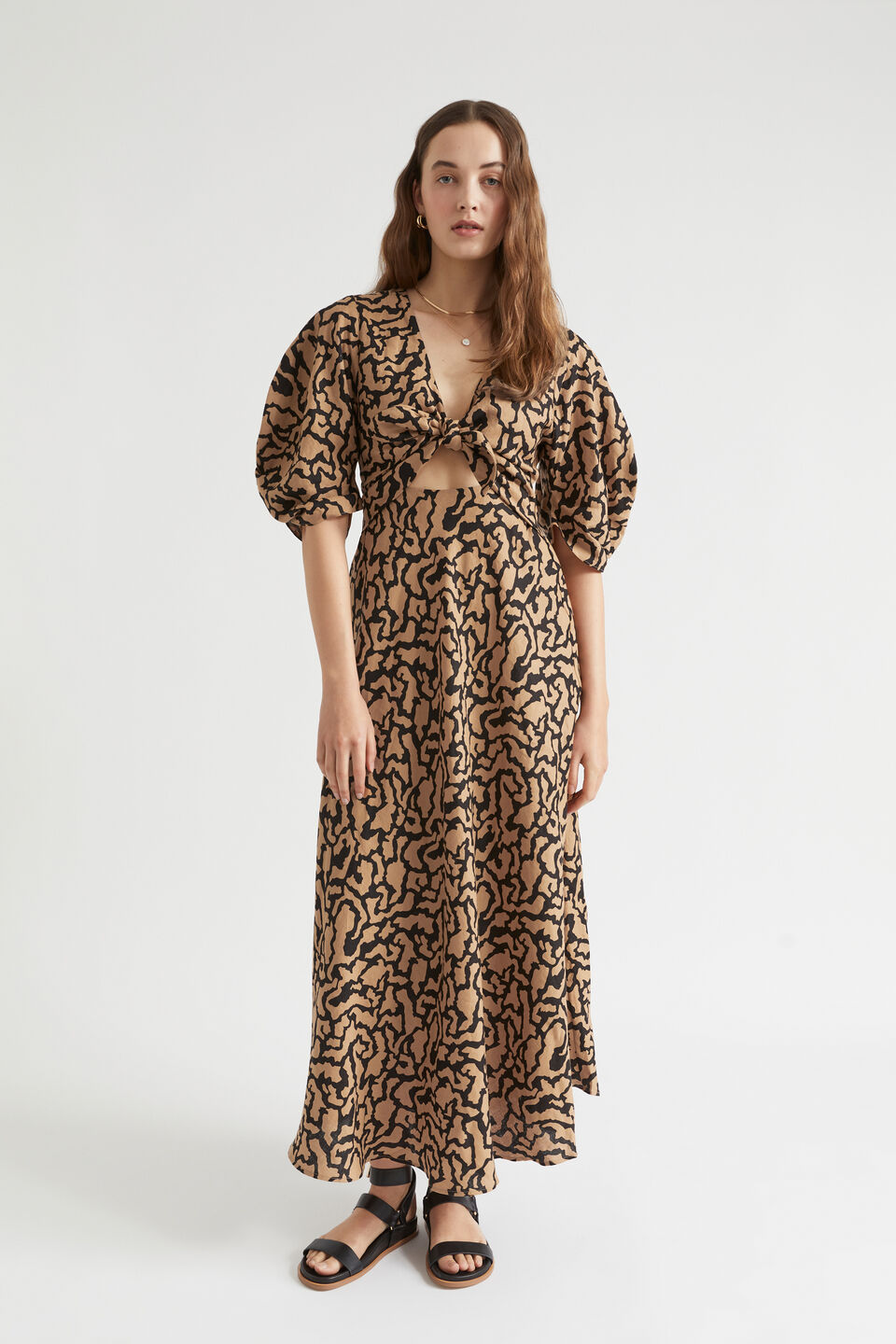 Abstract Animal Tie Front Dress  Abstract Animal