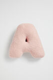 Teddy Initial Cushion Dusty Rose  A  hi-res