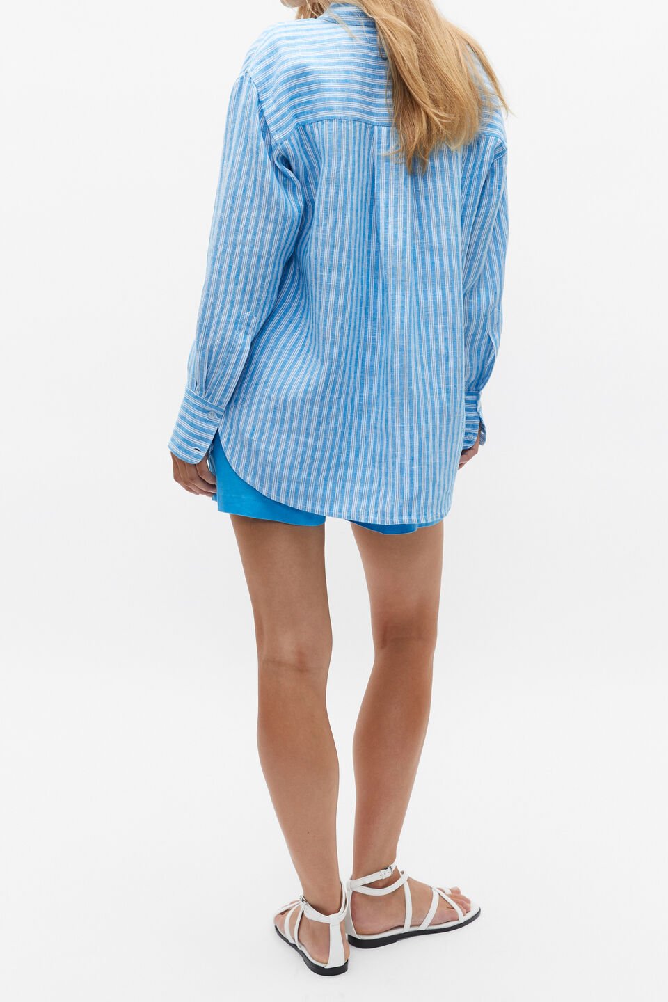 Core Linen Boyfriend Shirt  Amalfi Stripe