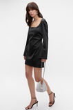 Sateen Structured Mini Dress  Black  hi-res