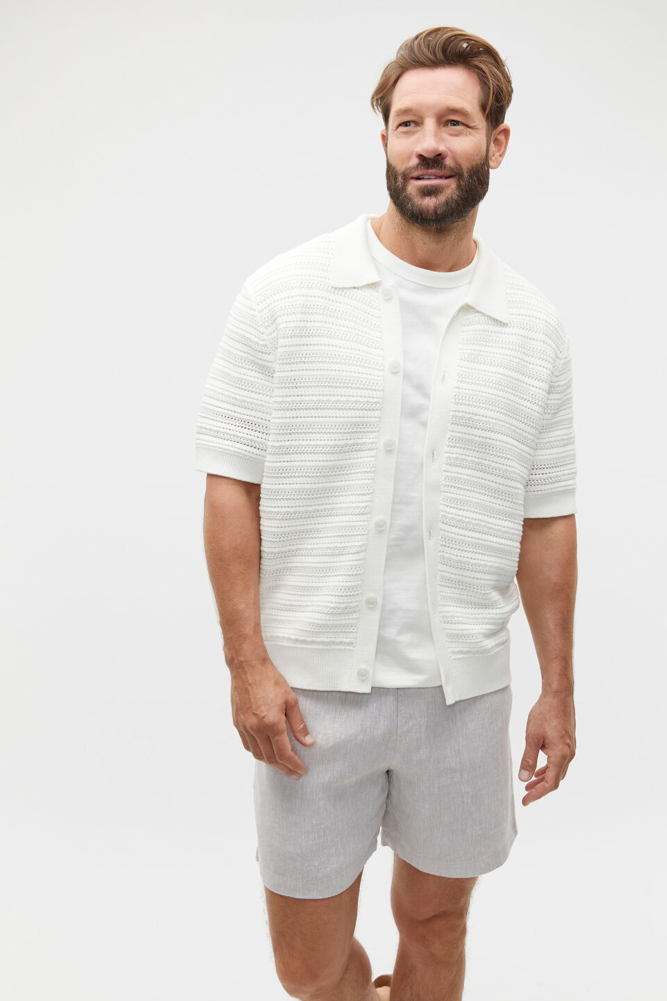 Mixed Stitch Knit  Vintage White