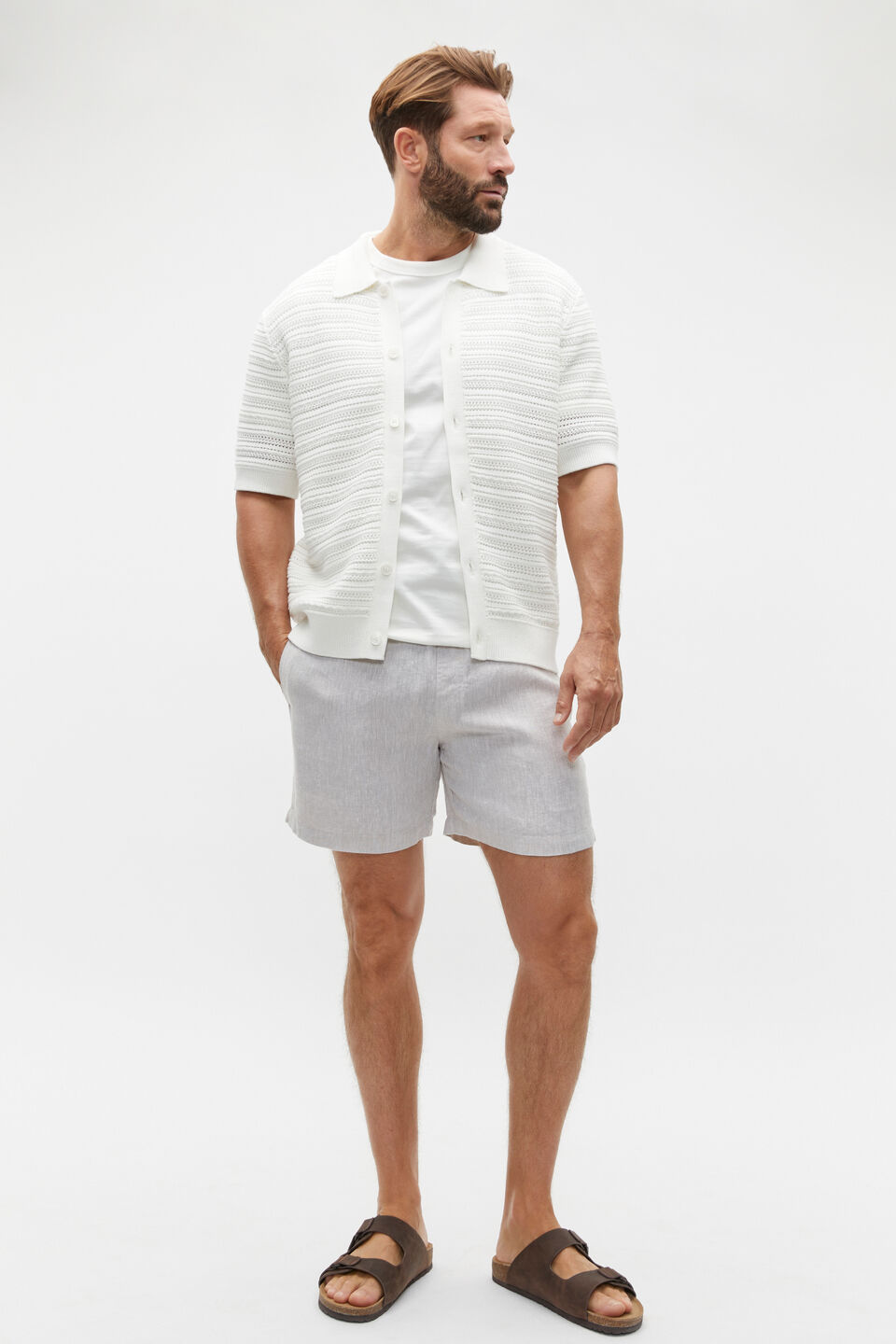 Mixed Stitch Knit  Vintage White