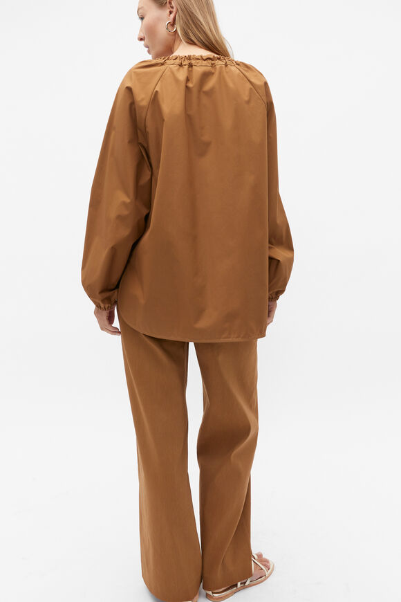 Tie Detail Poplin Blouse  Cinnamon Spice  hi-res