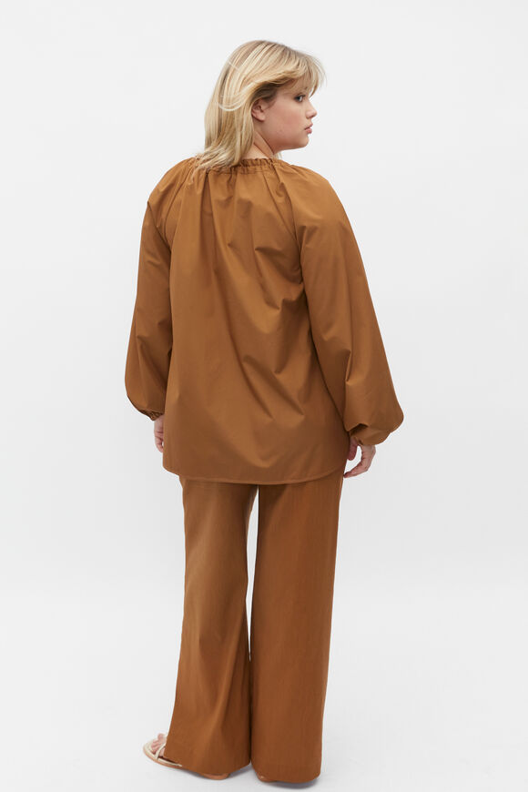 Tie Detail Poplin Blouse  Cinnamon Spice  hi-res