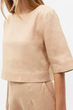 Linen Half Sleeve Top  Nougat  hi-res