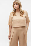 Linen Half Sleeve Top  Nougat  hi-res