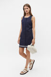 Crepe Knit Tipping Mini Dress  Midnight Sky  hi-res