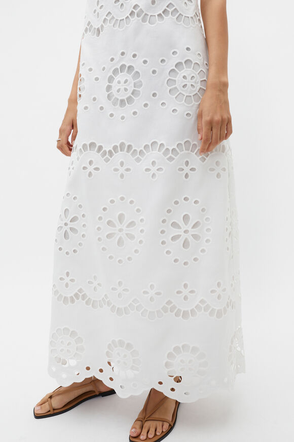 Scallop Broderie Strapless Midi Dress  Whisper White  hi-res