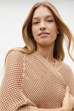 Open Crochet Knit Poncho  Nougat  hi-res
