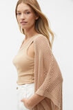Open Crochet Knit Poncho  Nougat  hi-res