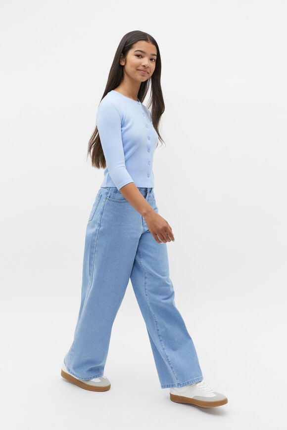 Button Up Rib Tee  Blue Jay  hi-res