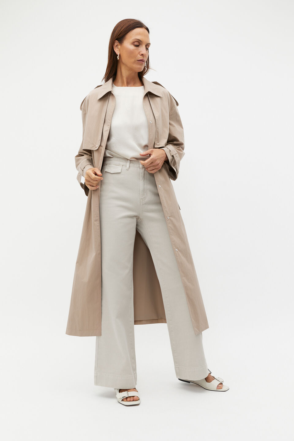 Denim Wide Leg Rigid Jean  Oat