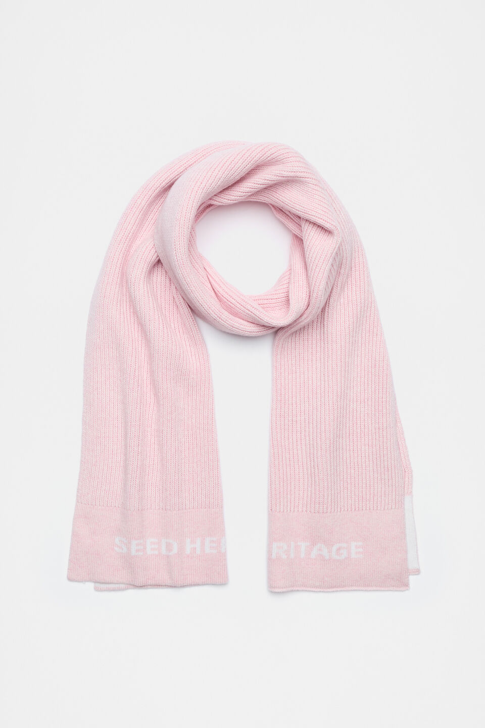 Rib Knit Logo Scarf  Rose Petal Marle