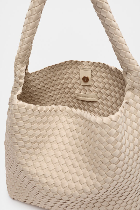 Woven Textured Tote  Ecru  hi-res