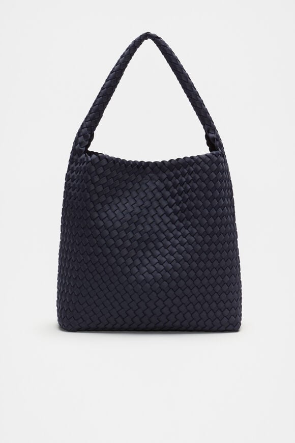Woven Textured Tote  Twilight Blue  hi-res