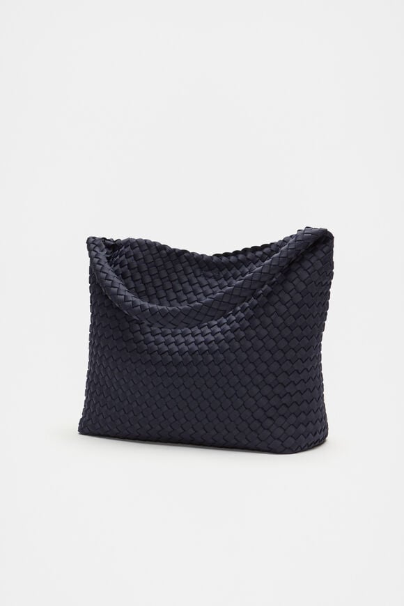 Woven Textured Tote  Twilight Blue  hi-res