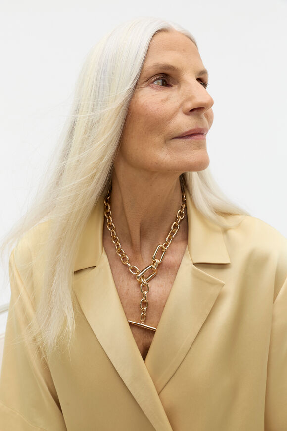 Satin Double Breasted Shirt  Marzipan  hi-res