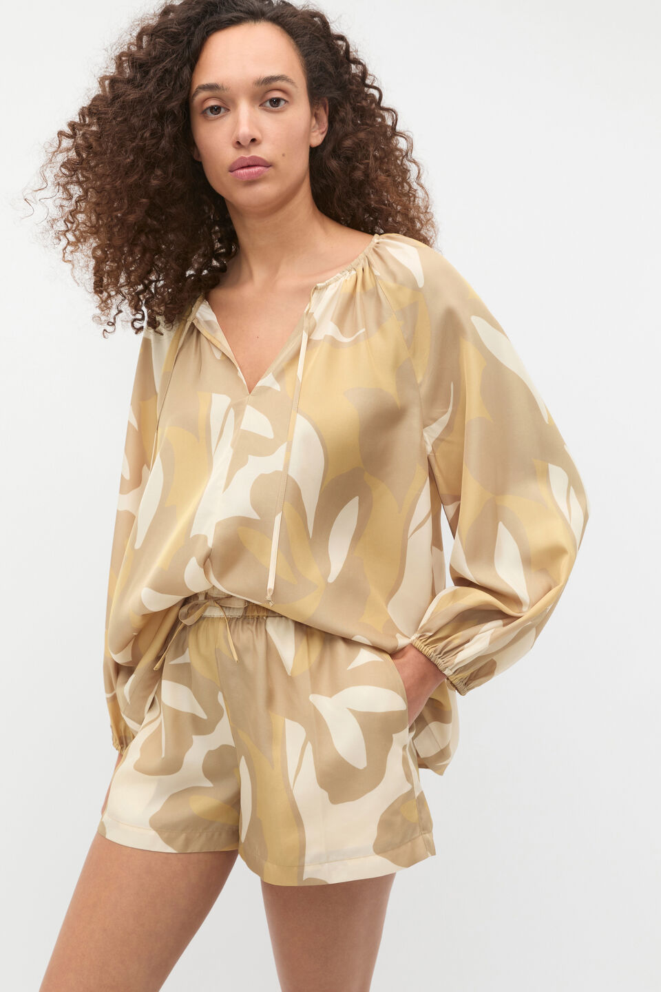 Satin Printed Blouse  Multi