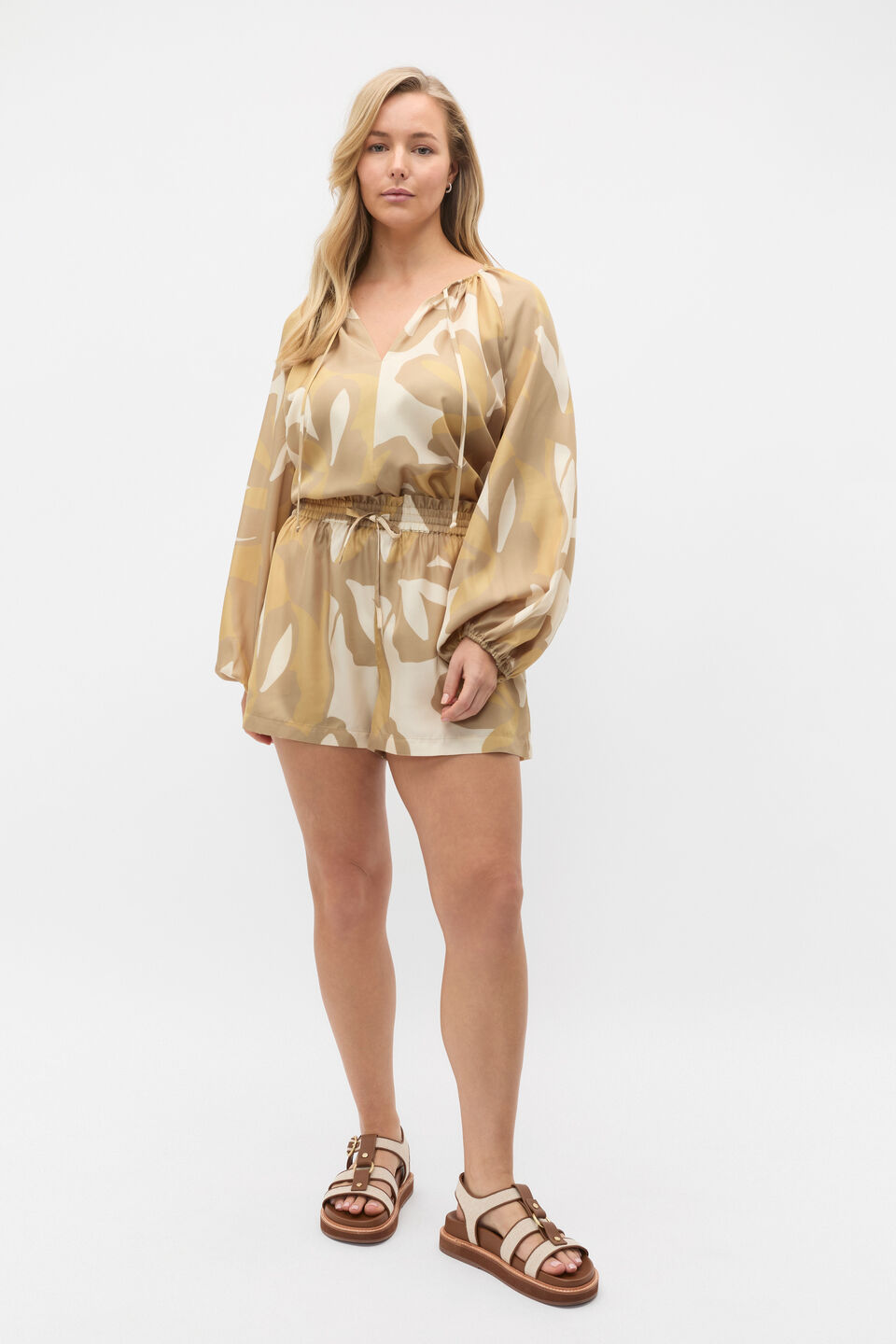 Satin Printed Blouse  Multi