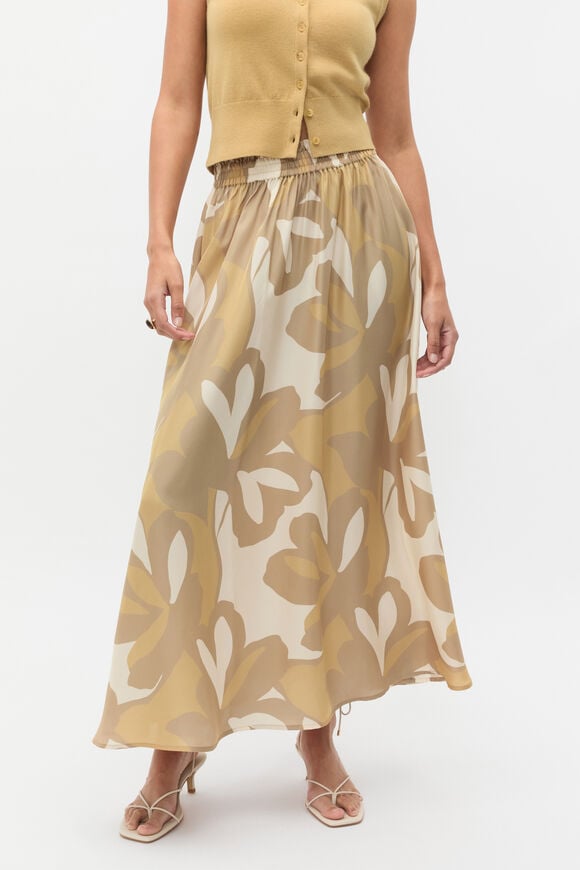 Satin Printed Skirt  Multi  hi-res