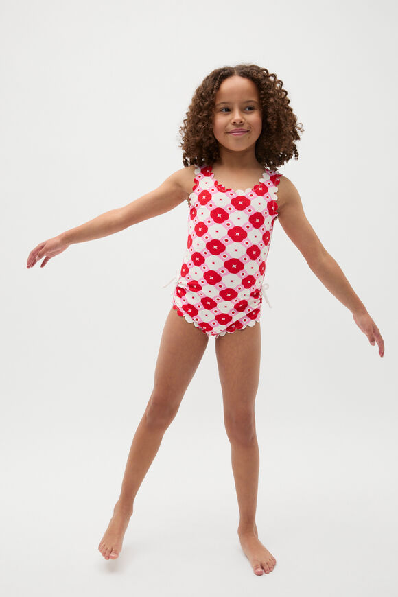 Flower Scallop Bather  Candy Pink  hi-res