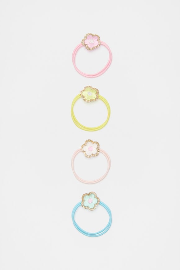 Embroidered Flower Elastics  Multi  hi-res