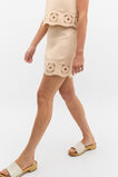 Retro Embroidered Hem Mini Skirt  Ecru  hi-res